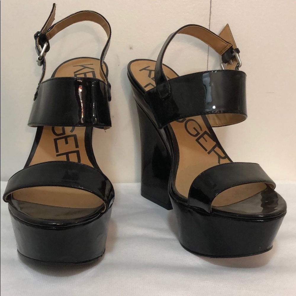 Kelsi Dagger Holly Patent Leather Wedge Sandal - Picture 2 of 8